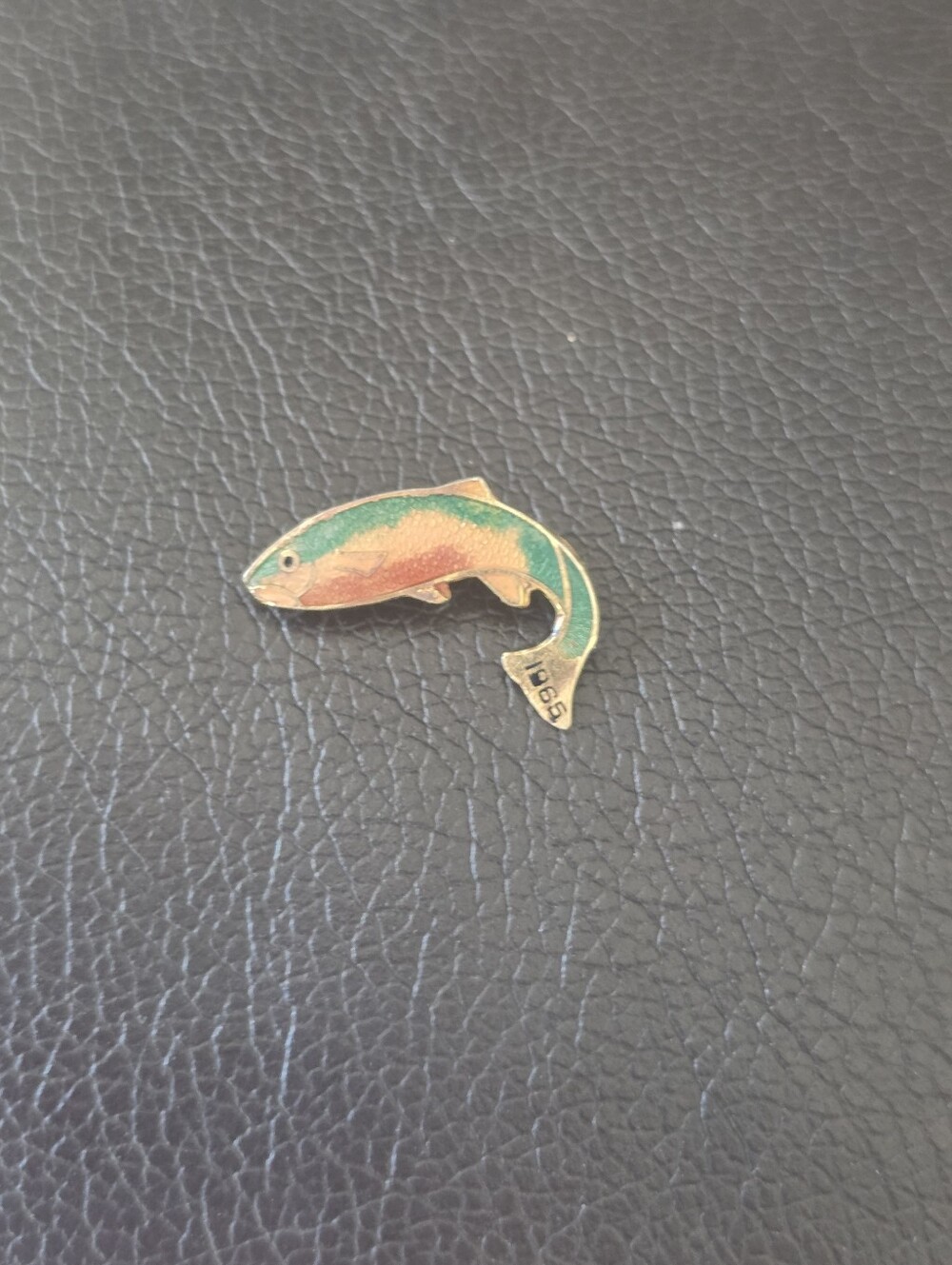 Source Unknown Green and Orange Trout Enamel Pin